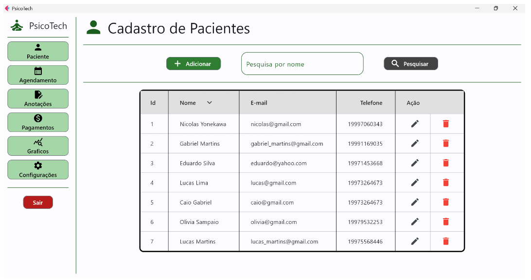 imagem da interface do sistema psicotech